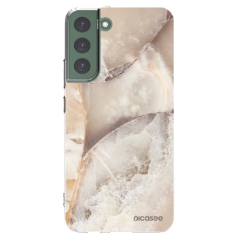 Picasee silikonový průhledný obal pro Samsung Galaxy S22+ 5G - Cream marble