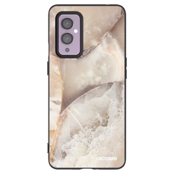 Picasee silikonový černý obal pro OnePlus 9 - Cream marble