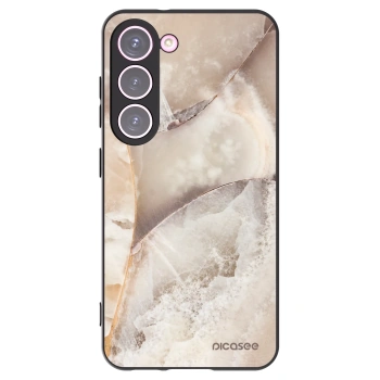 Picasee silikonový černý obal pro Samsung Galaxy S23 5G - Cream marble