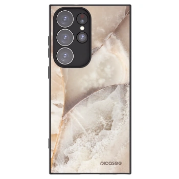 Picasee silikonový černý obal pro Samsung Galaxy S23 Ultra 5G - Cream marble
