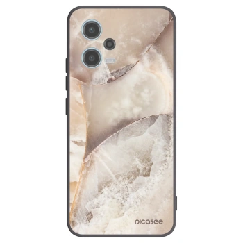 Picasee silikonový černý obal pro Xiaomi Redmi Note 12 5G - Cream marble