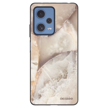 Picasee silikonový černý obal pro Xiaomi Redmi Note 12 Pro 5G - Cream marble