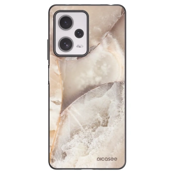 Picasee silikonový černý obal pro Xiaomi Redmi Note 12 Pro+ 5G - Cream marble