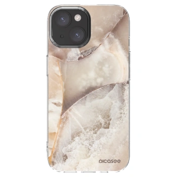 Picasee silikonový průhledný obal pro Apple iPhone 15 - Cream marble