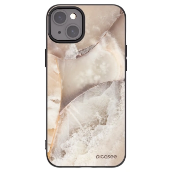 Picasee silikonový černý obal pro Apple iPhone 15 Plus - Cream marble
