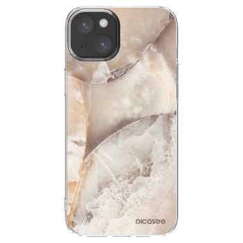 Picasee silikonový průhledný obal pro Apple iPhone 15 Plus - Cream marble