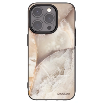 Picasee silikonový černý obal pro Apple iPhone 15 Pro - Cream marble