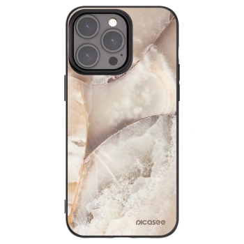 Picasee silikonový černý obal pro Apple iPhone 15 Pro Max - Cream marble