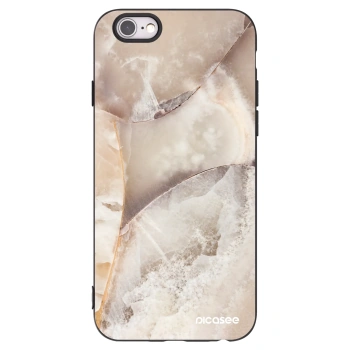 Picasee silikonový černý obal pro Apple iPhone 6/6S - Cream marble