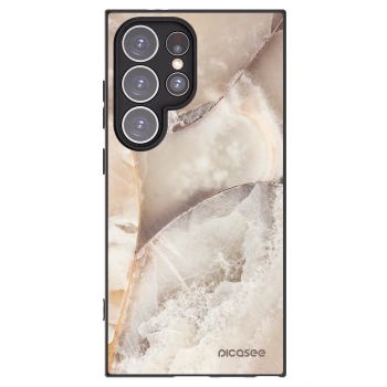 Picasee silikonový černý obal pro Samsung Galaxy S24 Ultra S928B 5G - Cream marble