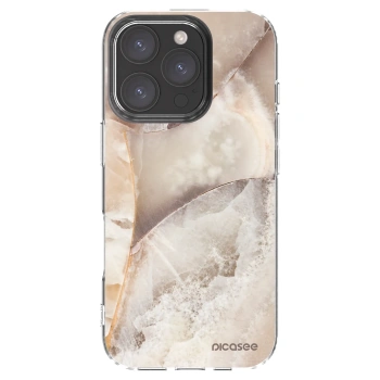 Picasee silikonový průhledný obal pro Apple iPhone 16 Pro - Cream marble