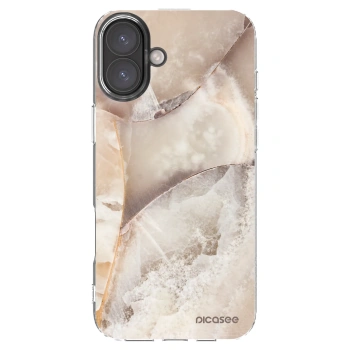Picasee silikonový průhledný obal pro Apple iPhone 16 Plus - Cream marble