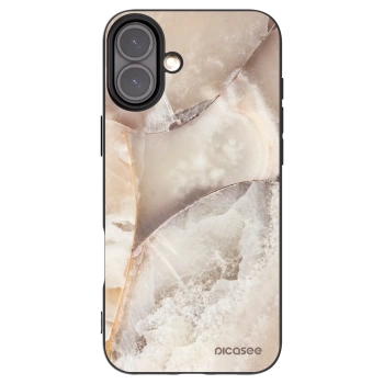 Picasee silikonový černý obal pro Apple iPhone 16 Plus - Cream marble