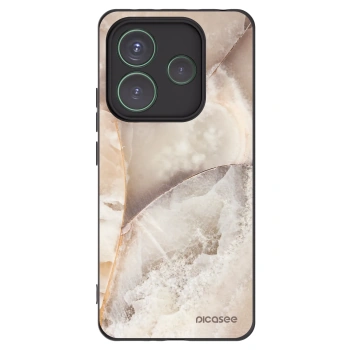 Picasee silikonový černý obal pro Xiaomi Redmi Note 14 5G - Cream marble