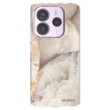 Picasee silikonový průhledný obal pro Xiaomi Redmi Note 14 5G - Cream marble