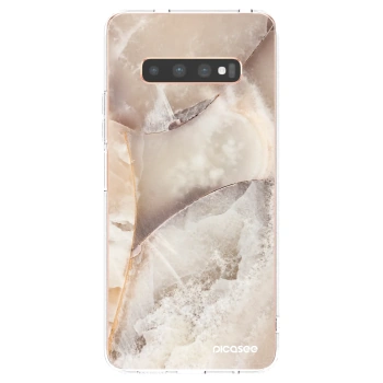Picasee silikonový průhledný obal pro Samsung Galaxy S10 Plus G975 - Cream marble