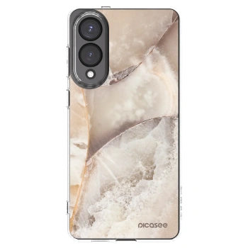 Picasee silikonový průhledný obal pro Samsung Galaxy S25 Edge 5G - Cream marble