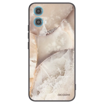 Picasee silikonový černý obal pro Motorola Moto G34 5G - Cream marble