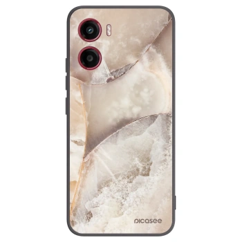 Picasee silikonový černý obal pro Motorola Moto G05 - Cream marble