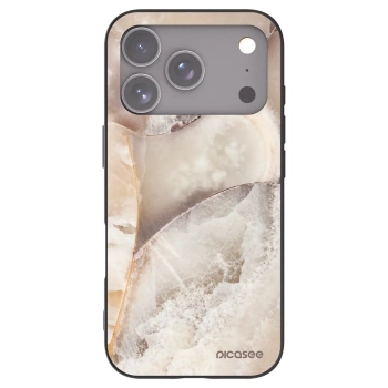 Picasee silikonový černý obal pro Apple iPhone 17 Pro - Cream marble