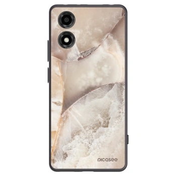 Picasee silikonový černý obal pro Motorola Moto E14 - Cream marble