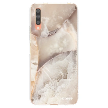 Picasee silikonový průhledný obal pro Samsung Galaxy A70 A705F - Cream marble