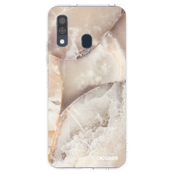 Picasee silikonový průhledný obal pro Samsung Galaxy A40 A405F - Cream marble