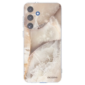 Picasee silikonový průhledný obal pro Samsung Galaxy S25 FE 5G - Cream marble