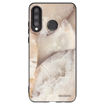 Picasee silikonový černý obal pro Huawei P30 Lite - Cream marble
