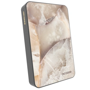Picasee Powerbanka s MagSafe 10 000 mAh Šedá - Cream marble