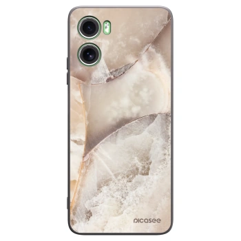 Picasee silikonový černý obal pro Motorola Moto G06 - Cream marble