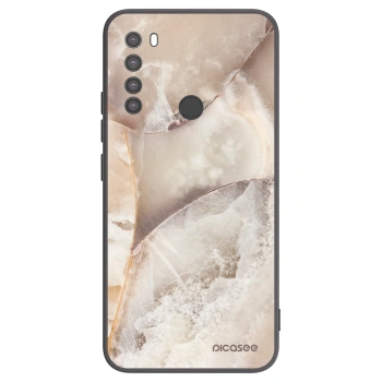 Picasee silikonový černý obal pro Xiaomi Redmi Note 8 - Cream marble