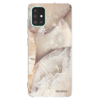 Picasee silikonový průhledný obal pro Samsung Galaxy A51 A515F - Cream marble