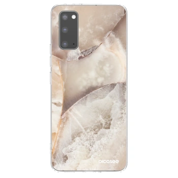 Picasee silikonový průhledný obal pro Samsung Galaxy S20 G980F - Cream marble