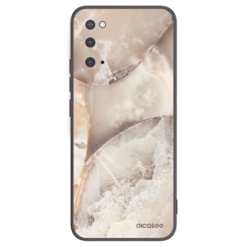 Picasee silikonový černý obal pro Samsung Galaxy S20 G980F - Cream marble