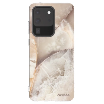 Picasee silikonový průhledný obal pro Samsung Galaxy S20 Ultra 5G G988F - Cream marble