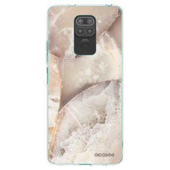 Picasee silikonový černý obal pro Xiaomi Redmi Note 9 - Cream marble
