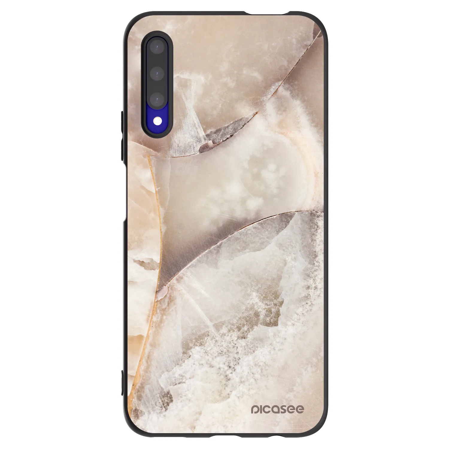 Picasee silikonový černý obal pro Honor 9X Pro - Cream marble