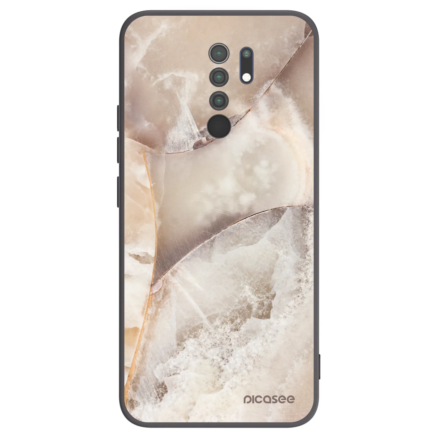 Picasee silikonový černý obal pro Xiaomi Redmi 9 - Cream marble
