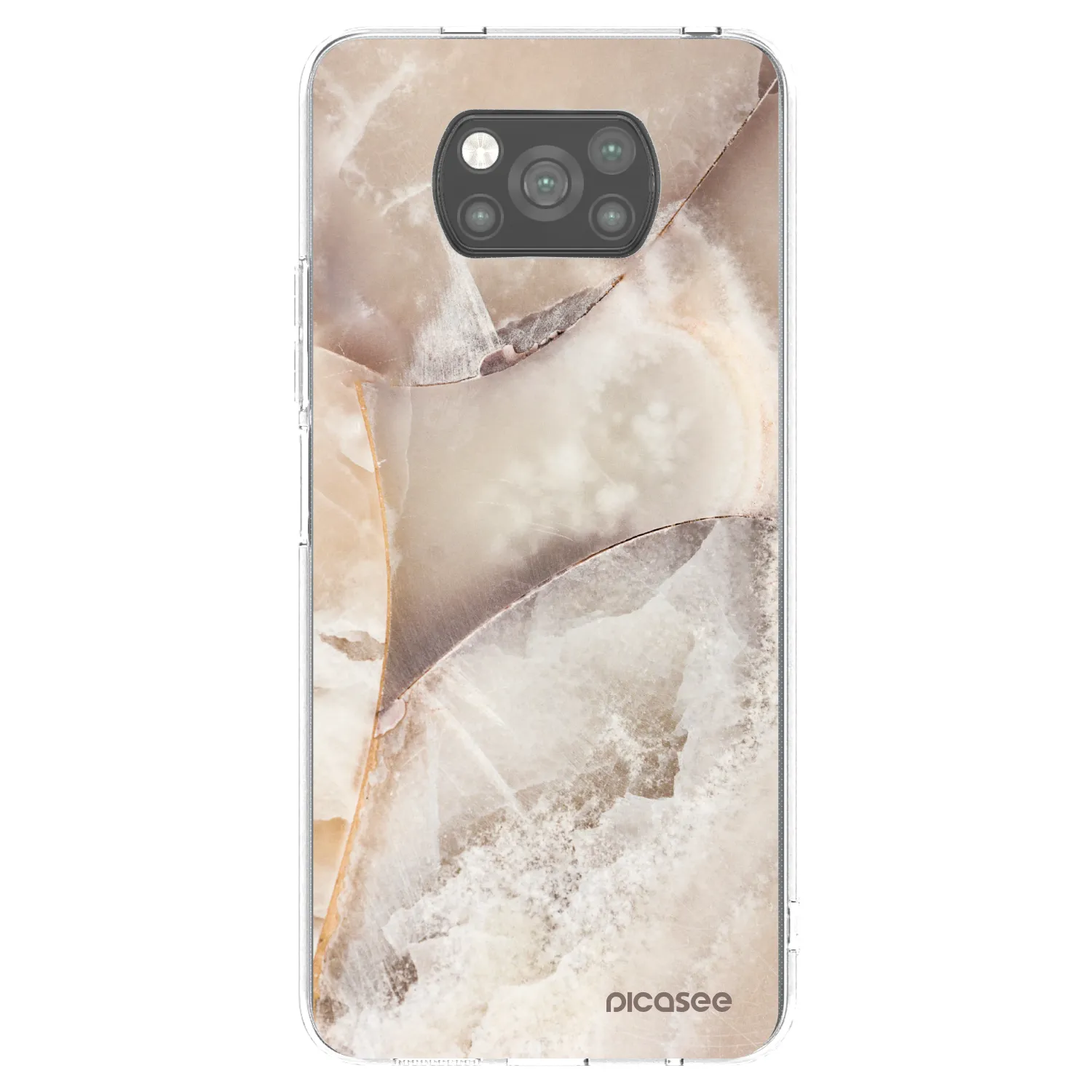 Picasee silikonový černý obal pro Xiaomi Poco X3 - Cream marble