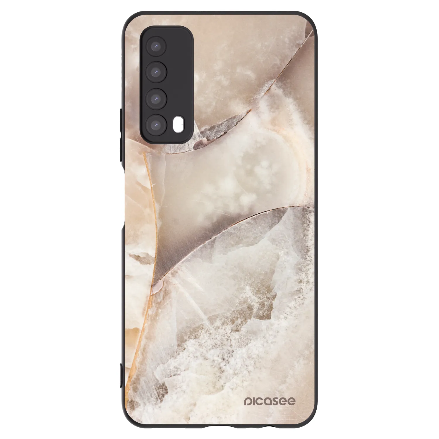 Picasee silikonový černý obal pro Huawei P Smart 2021 - Cream marble