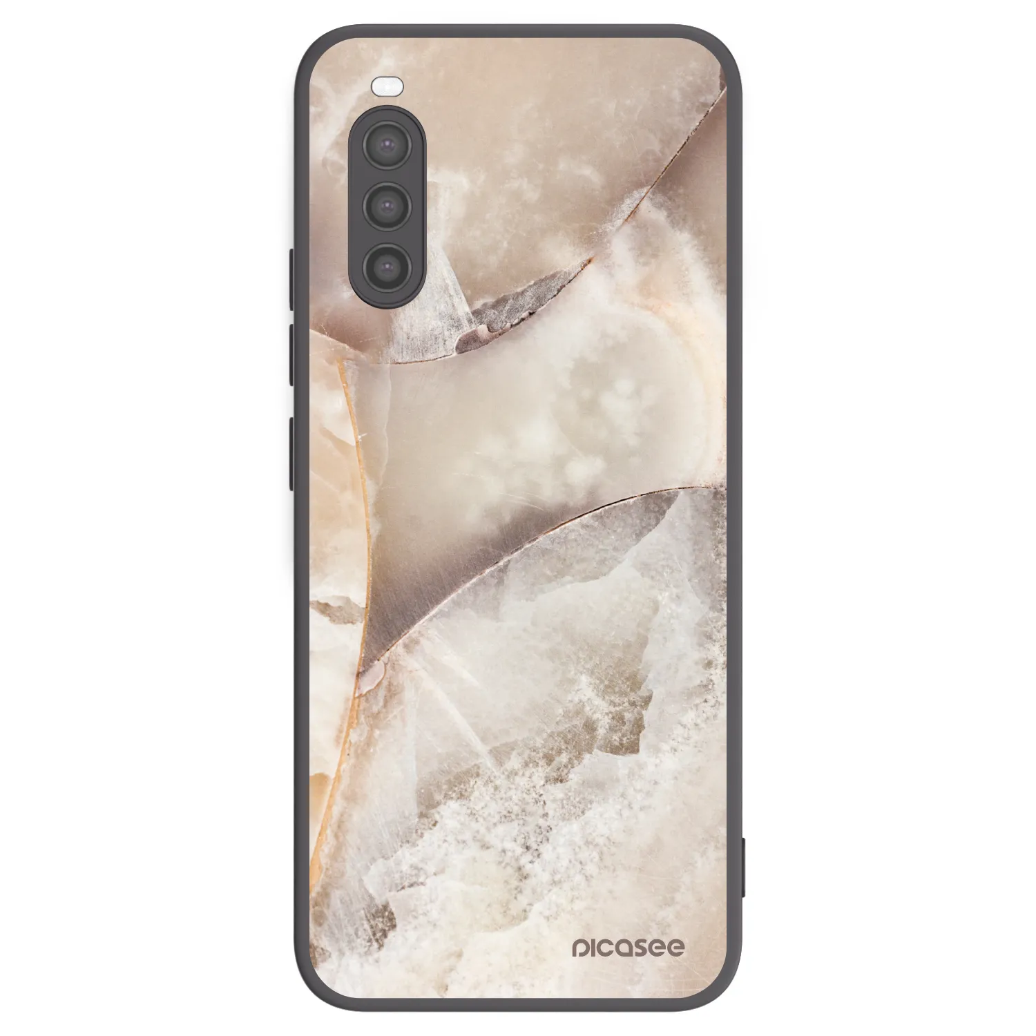 Picasee silikonový černý obal pro Sony Xperia 10 II - Cream marble