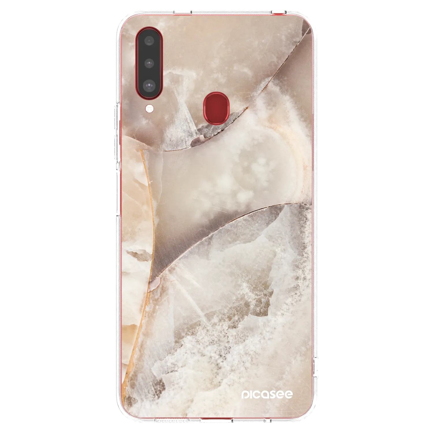 Picasee silikonový průhledný obal pro Samsung Galaxy A20s - Cream marble