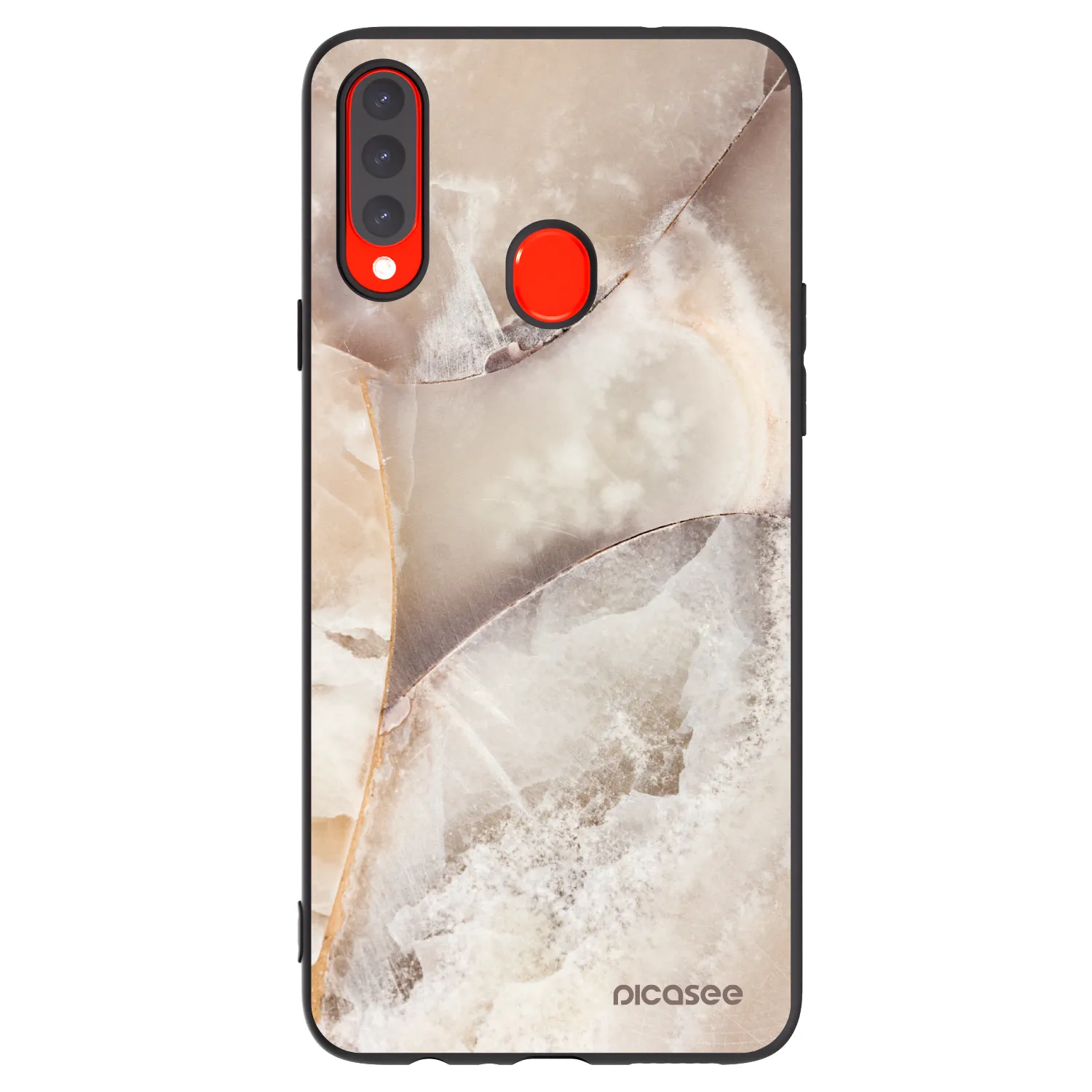 Picasee silikonový černý obal pro Samsung Galaxy A20s - Cream marble
