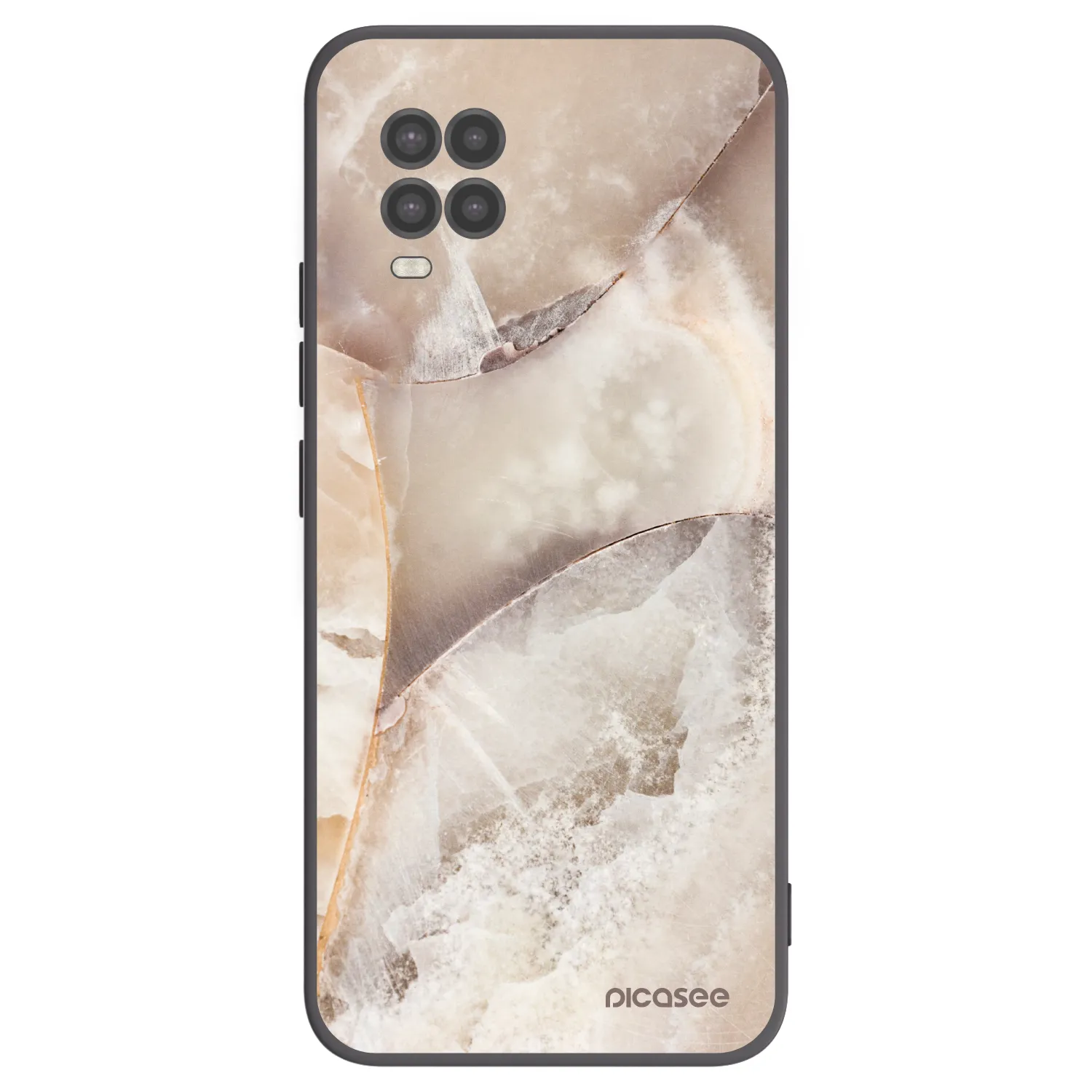 Picasee silikonový černý obal pro Xiaomi Mi 10 Lite - Cream marble