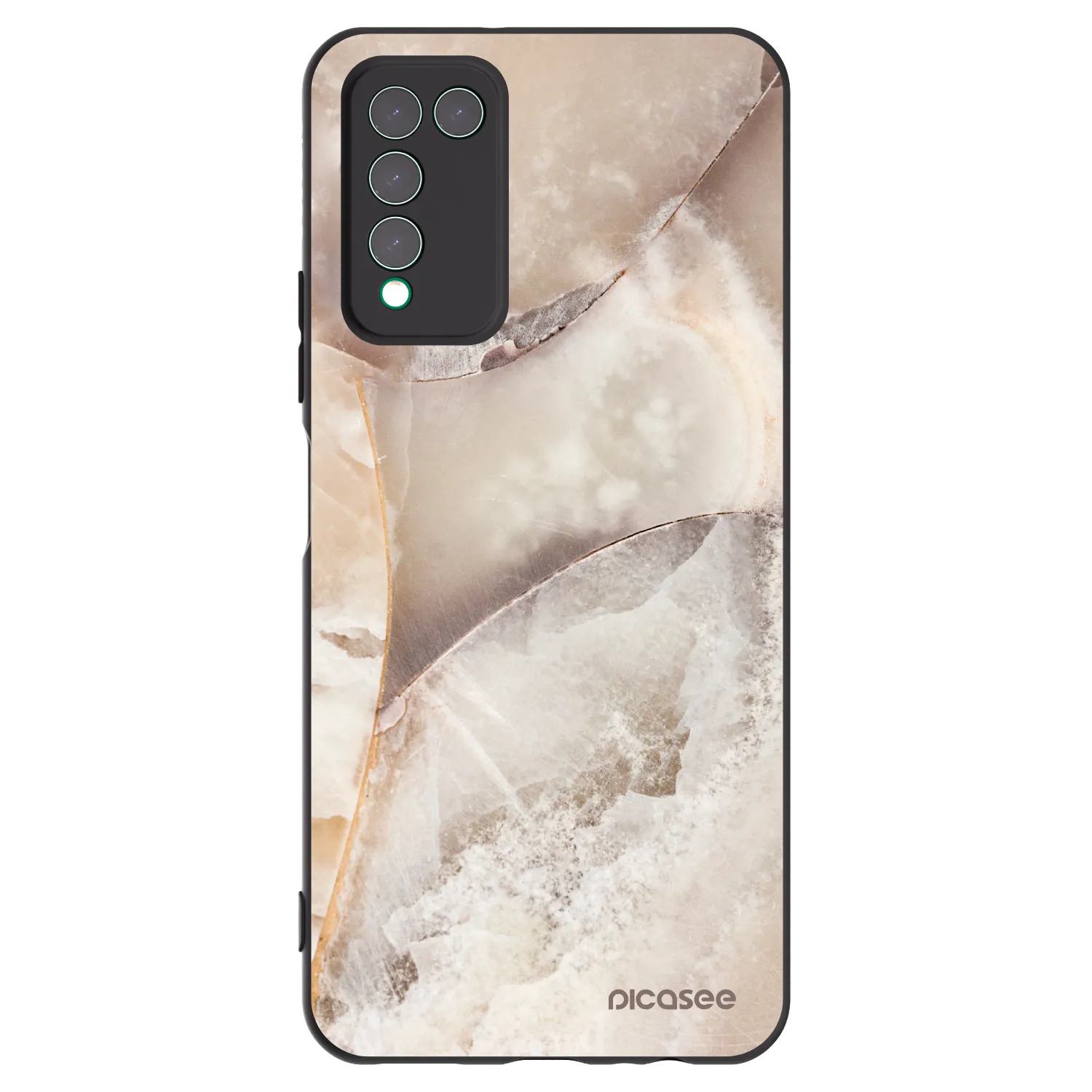 Picasee silikonový černý obal pro Honor 10X Lite - Cream marble