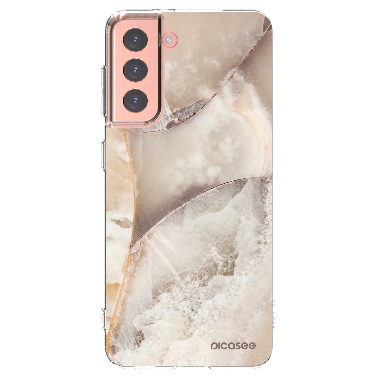 Picasee silikonový průhledný obal pro Samsung Galaxy S21 5G G991B - Cream marble