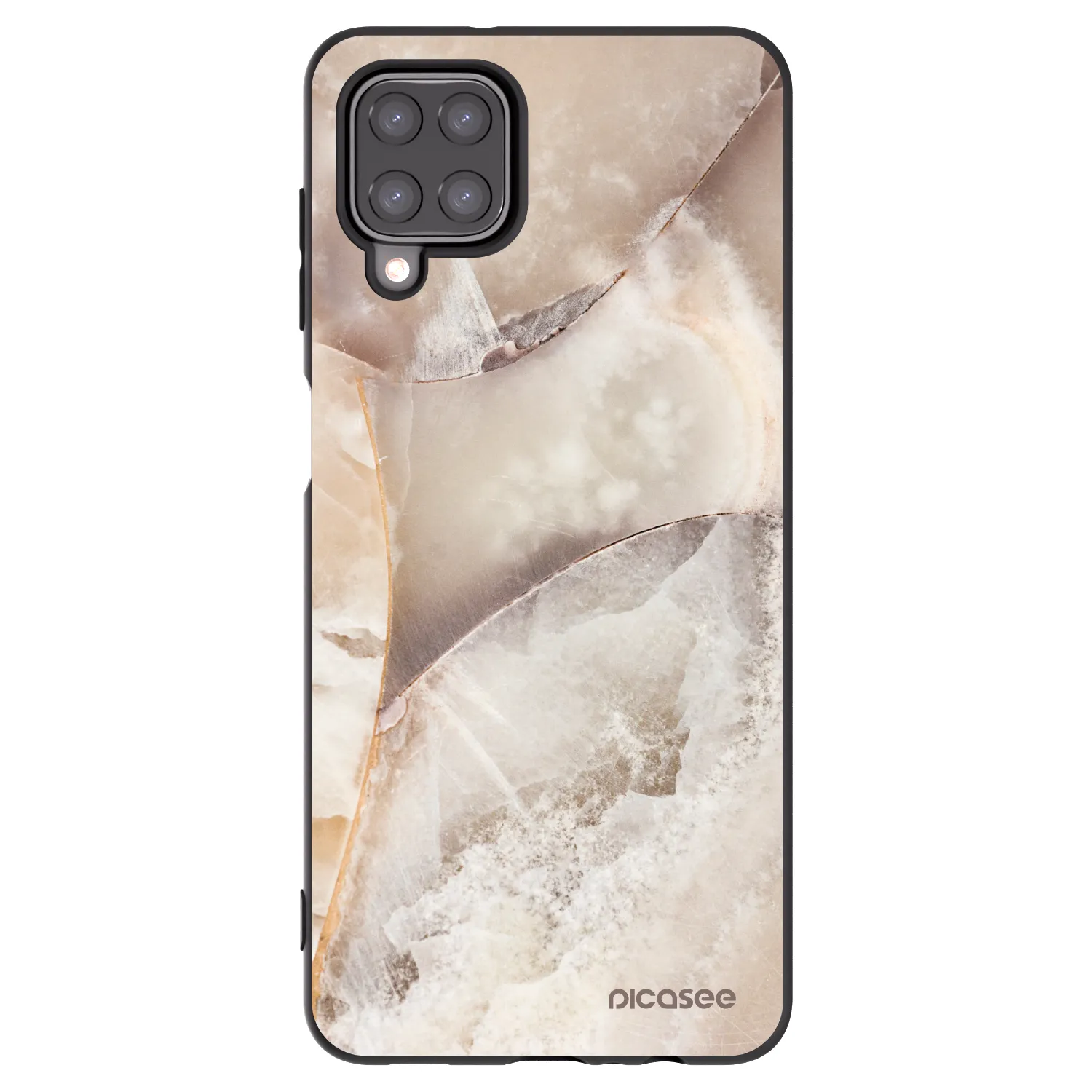 Picasee silikonový černý obal pro Samsung Galaxy A12 A125F - Cream marble