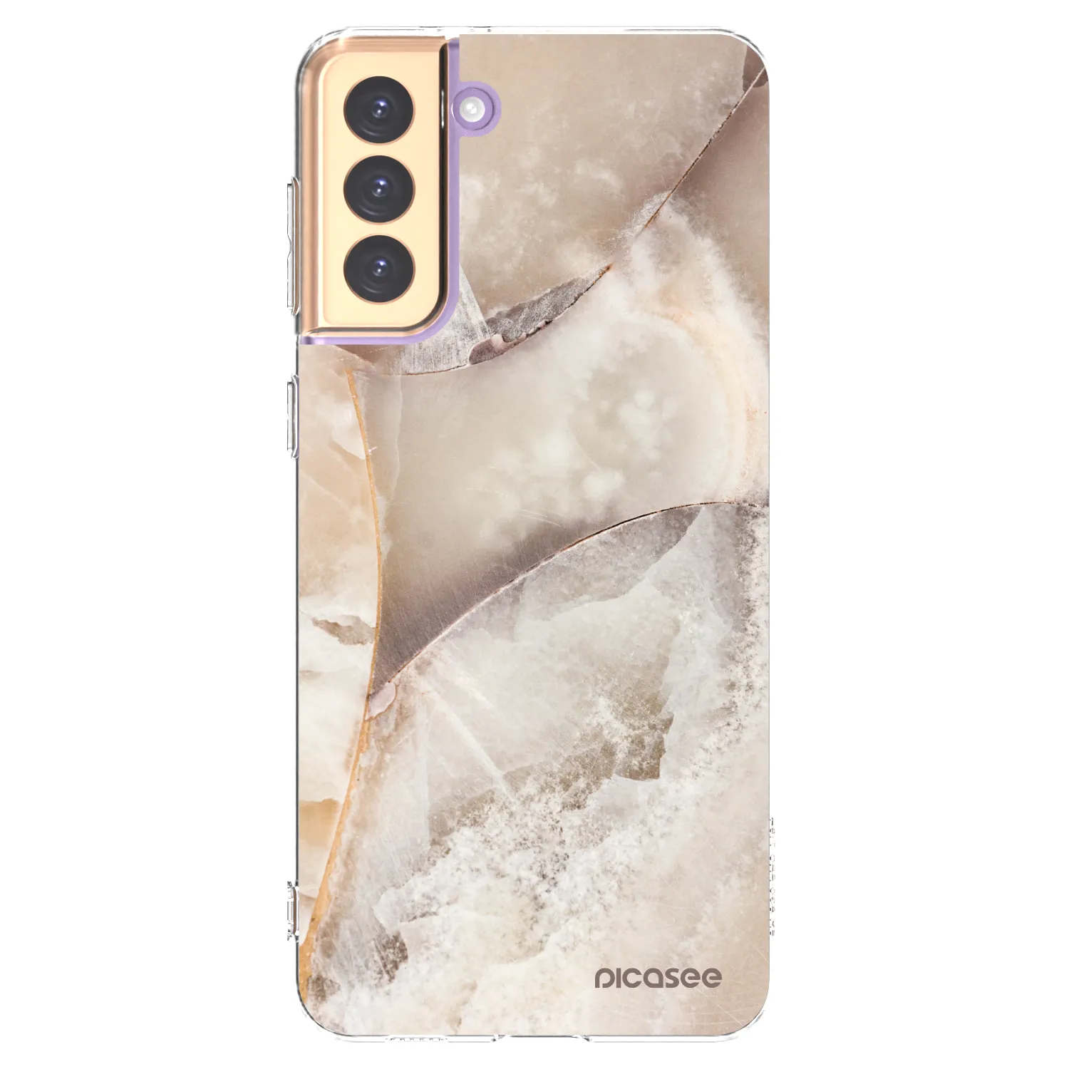 Picasee silikonový průhledný obal pro Samsung Galaxy S21+ 5G G996F - Cream marble
