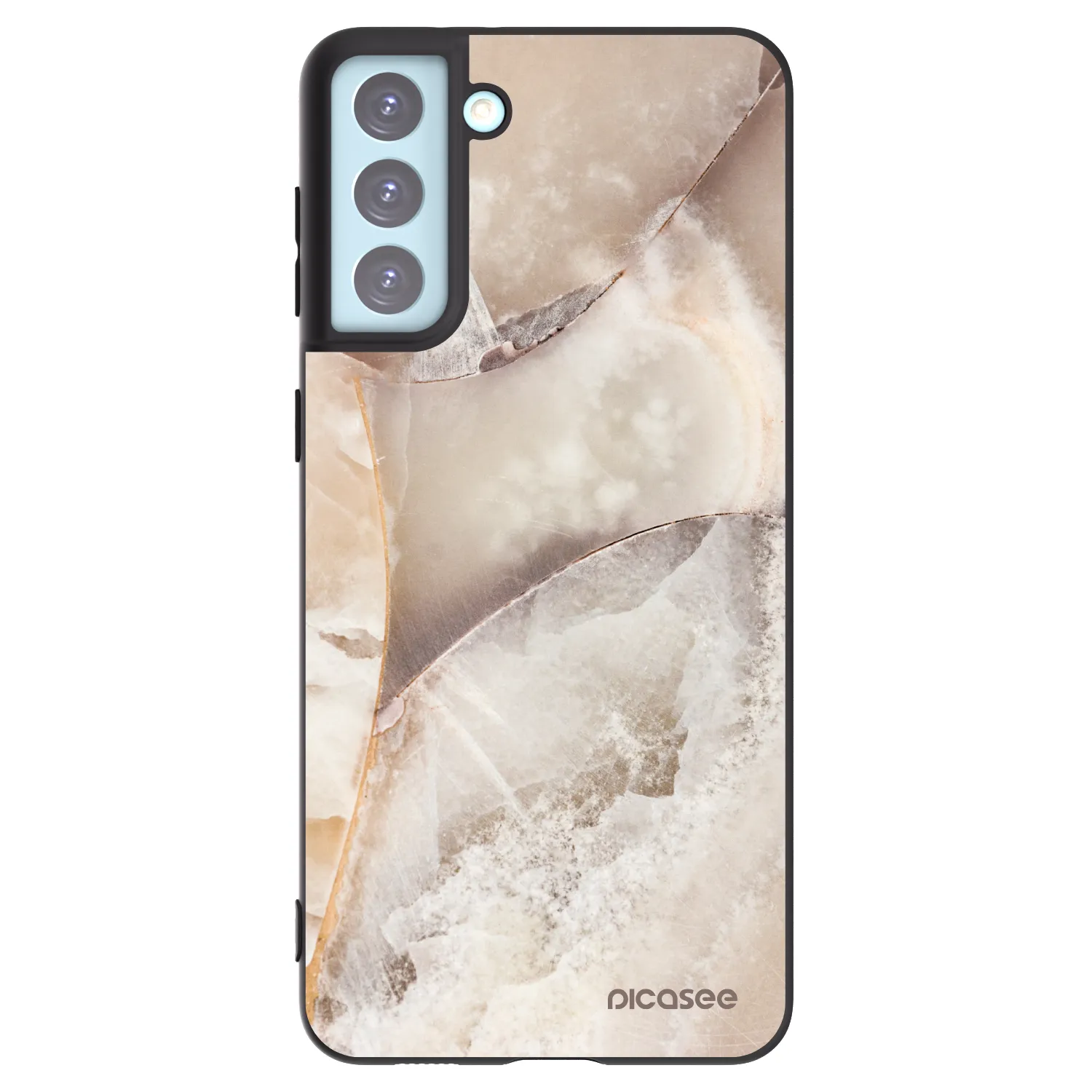 Picasee silikonový černý obal pro Samsung Galaxy S21+ 5G G996F - Cream marble